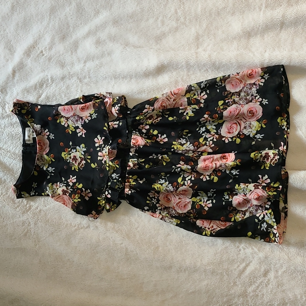 Emerald Sundae - Flowy Floral Dress